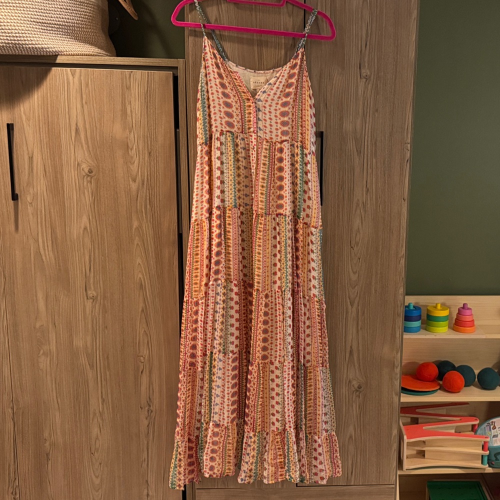 Sezane Multicolor Patchwork Maxi Dress - image 1